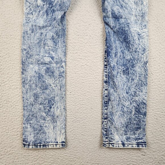 Encrypted Moto Jeans Boy's 16 Acid Wash Blue Denim Pants Stretch Distressed - Picture 6 of 15